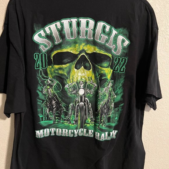 Sturgis 2022 Rally T-Shirt (Green Logo) - Picture 1 of 2